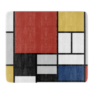 Mondrian Painting Red Flugzeug Yellow Black Gray B Schneidebrett
