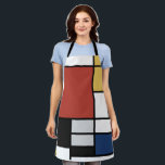 Mondrian Painting Red Flugzeug Yellow Black Gray B Schürze<br><div class="desc">Die Komposition mit Groß-Rot-Flugzeug, Gelb, Schwarz, Grau und Blauer Piet Mondrian begann in den 1920er Jahren die definitiven abstrakten Gemälde zu schaffen, für die er am besten bekannt ist. Er behielt seine Palette beschränkt auf Weiß, Schwarz und Grau zusätzlich zu den drei Grundfarben Rot, Gelb und Blau. Seine Kompositionen entstanden...</div>
