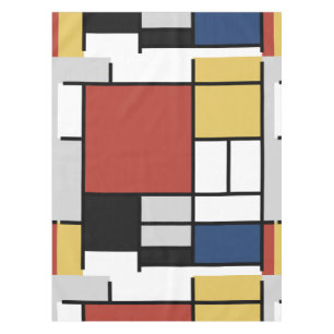 Mondrian Painting Red Flugzeug Yellow Black Gray B Tischdecke