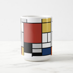 Mondrian Painting Red Flugzeug Yellow Black Gray B Verwandlungstasse