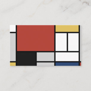Mondrian Painting Red Flugzeug Yellow Black Gray B Visitenkarte