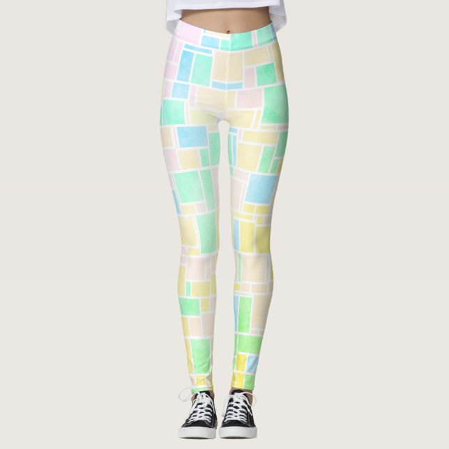 Mondrian Pastel 3 Leggings (Vorderseite)