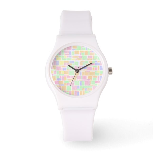 Mondrian Pastel Armbanduhr (Vorderseite)