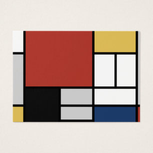 Mondrian Peinture Rouge Plane Jaune Noir Gris Bleu