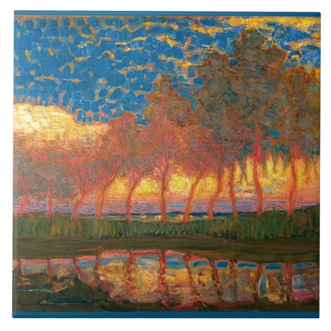 Mondrian - Reihe von elf Poplars Fliese (Vorderseite)