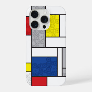 Mondrian Retro Circles Minimalistisch De Stijl Mod iPhone 15 Pro Hülle