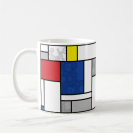 Mondrian Retro Circles Minimalistisch De Stijl Mod Kaffeetasse
