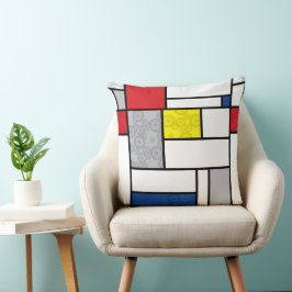 Mondrian Retro Circles Minimalistisch De Stijl Mod Kissen