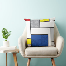 Mondrian Retro Circles Minimalistisch De Stijl Mod Kissen
