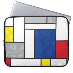 Mondrian Retro Circles Minimalistisch De Stijl Mod Laptopschutzhülle
