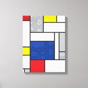 Mondrian Retro Kreise Minimalistischer De Stijl Mo Leinwanddruck