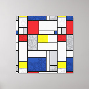 Mondrian Retro Kreise Minimalistischer De Stijl Mo Leinwanddruck