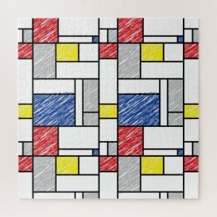 Mondrian Scribbles Minimalist Stijl Modern Art