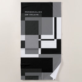 Mondrian Style Abstrakt Moderne Muster Schwarz-wei Strandtuch