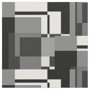 Mondrian Style Gray Abstrakt Modern Geometric Chic Stoff