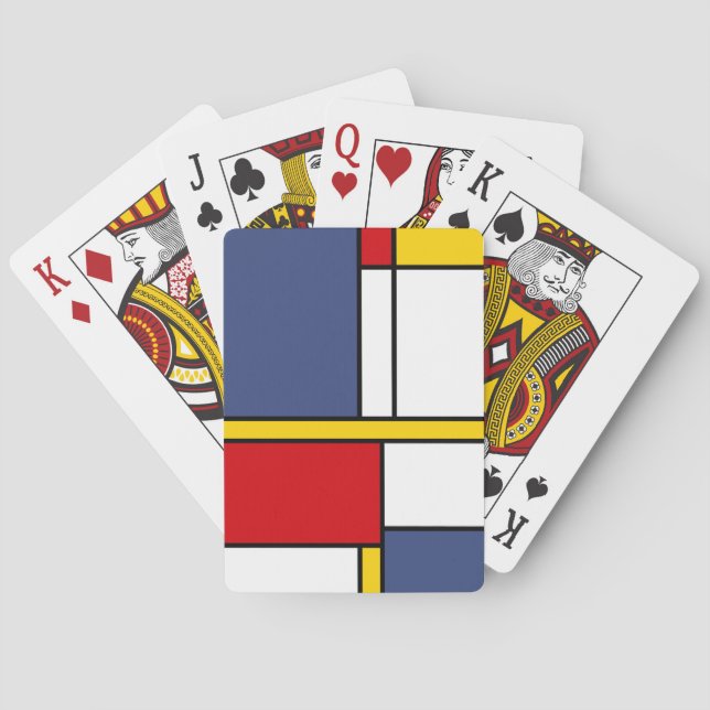 Mondrian Style Modernes Abstraktes Kunstdesign Spielkarten (Rückseite)
