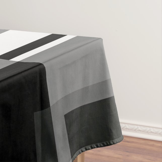 Mondrian Style Muster Schwarz-weiß Gray Geometric Tischdecke (Beispiel)