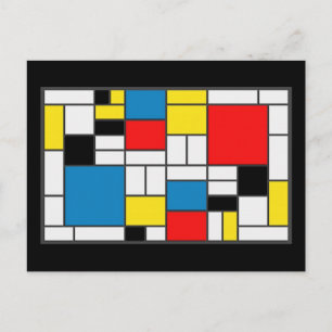 Mondrian Style Postkarte