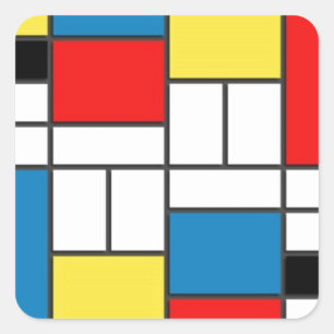 Mondrian Style Quadratischer Aufkleber