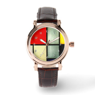 Mondrian - Tableau 3, berühmtes abstraktes Kunstw Armbanduhr
