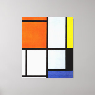 MONDRIAN - TABLEAU 3 mit Orange-rot, Gelb 1921 Leinwanddruck