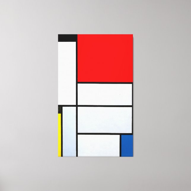 MONDRIAN - TABLEAU I - Comp mit Large Red Flugzeug Leinwanddruck (Vorderseite)