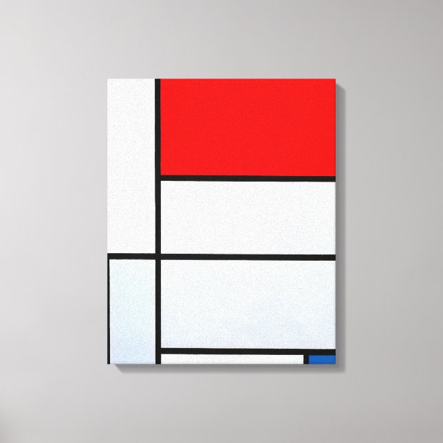 MONDRIAN - TABLEAU I - Comp mit Large Red Flugzeug Leinwanddruck (Vorderseite)