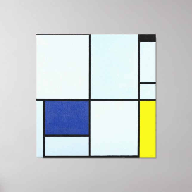 MONDRIAN TABLEAU I mit Rot, Schwarz, Blau und Gelb Leinwanddruck (Vorderseite)