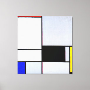 MONDRIAN TABLEAU II mit Rot, Schwarz, Gelb, Blau Leinwanddruck