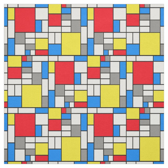 Mondrian Thema Gewebe Stoff (Muster)