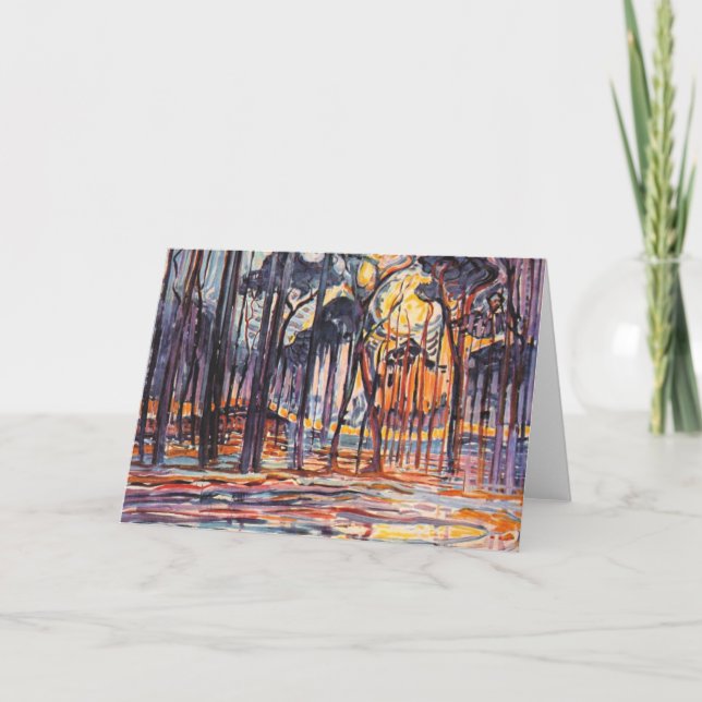 Mondrian - Wälder in der Nähe von Oele, Karte (Vorderseite)