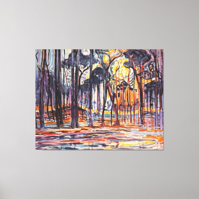 Mondrian - Wälder in der Nähe von Oele, Leinwanddruck (Vorderseite)
