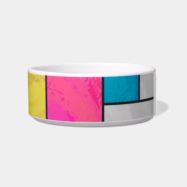 Mondrian Yellow Pink Blue Print Napf (Rechts)