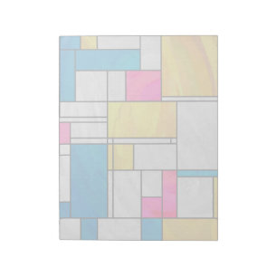 Mondrian Yellow Pink Blue Print Notizblock