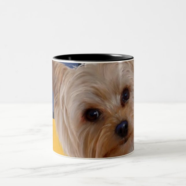 Mondrian Yorkie Zweifarbige Tasse (Mittel)
