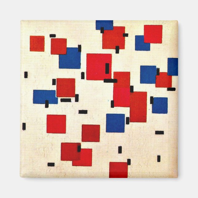 Mondrian - Zusammensetzung in Farbe A Magnet (Vorne)