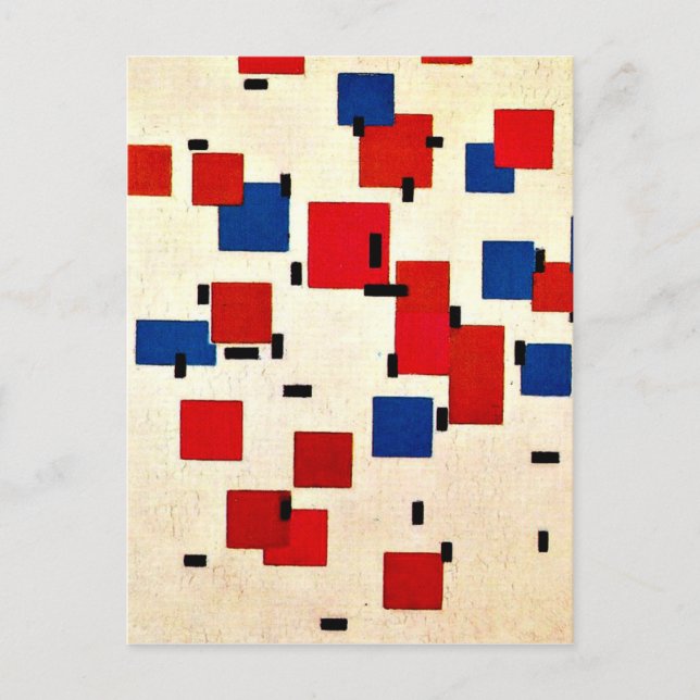 Mondrian - Zusammensetzung in Farbe A Postkarte (Vorderseite)
