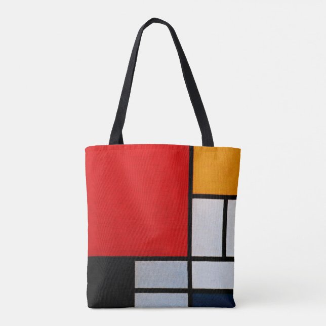 Mondrian - Zusammensetzung mit großem rotem Flugze Tasche (Rückseite)