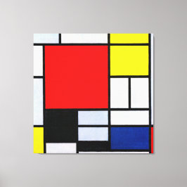 MONDRIAN - ZUSAMMENSETZUNG MIT GROSSEN ROTEN FLUGZ LEINWANDDRUCK