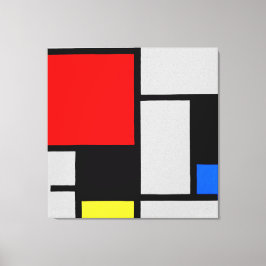 MONDRIAN - ZUSAMMENSETZUNG MIT GROSSEN ROTEN FLUGZ LEINWANDDRUCK