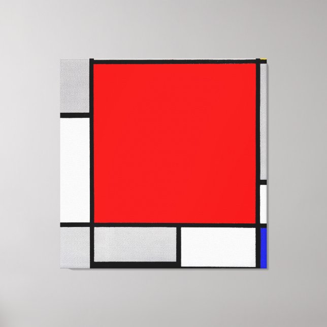 MONDRIAN - ZUSAMMENSETZUNG MIT GROSSEN ROTEN FLUGZ LEINWANDDRUCK (Vorderseite)