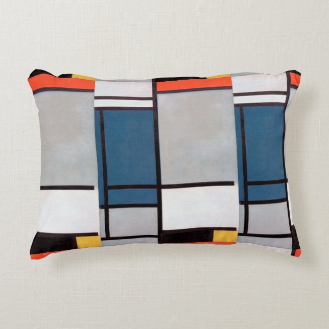 Mondrian-Zusammensetzung mit rot, blau, schwarz, g Dekokissen (Vorderseite)