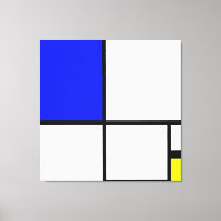 MONDRIAN - ZUSAMMENSETZUNG Nr. II mit BLAU und GEL