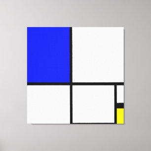 MONDRIAN - ZUSAMMENSETZUNG Nr. II mit BLAU und GEL Leinwanddruck
