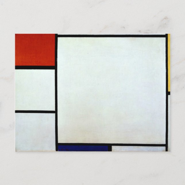 Mondrian - Zusammensetzung rot und blau Postkarte (Vorderseite)