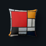 Mondrian - Zusammensetzung with large red plane Kissen<br><div class="desc">Piet Mondrian Kunstwerk,  Komposition mit Grossrotes Flugzeug,  Gelb,  Schwarz,  Grau und Blau</div>