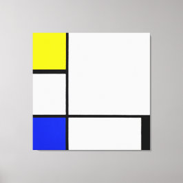 MONDRIANISCHE ZUSAMMENSETZUNG MIT GELB, BLAU, SCHW LEINWANDDRUCK
