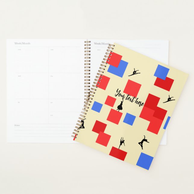 Mondrians tanzende Kubes Blue Red Light Background Planer (Anzeige)