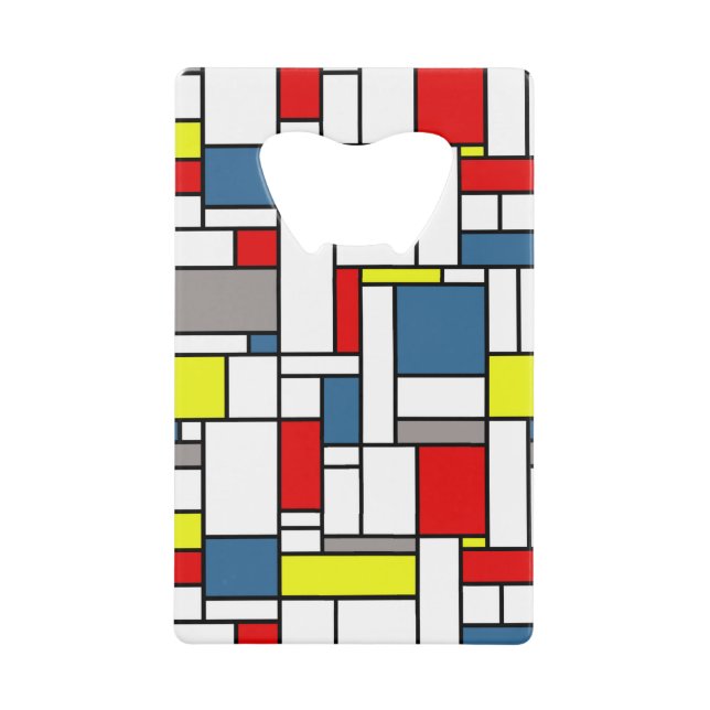 Mondrisches Design Geldbeutel Flaschenöffner (Vorderseite)