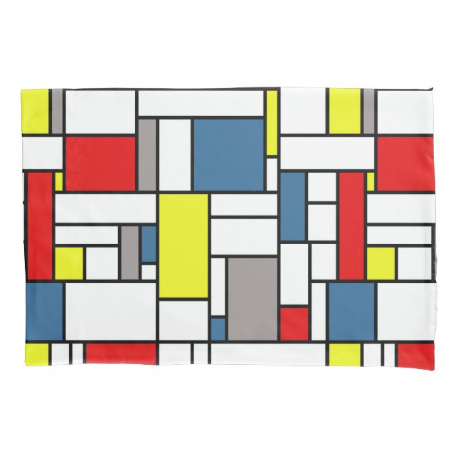 Mondrisches Design Kissenbezug (Vorderseite)